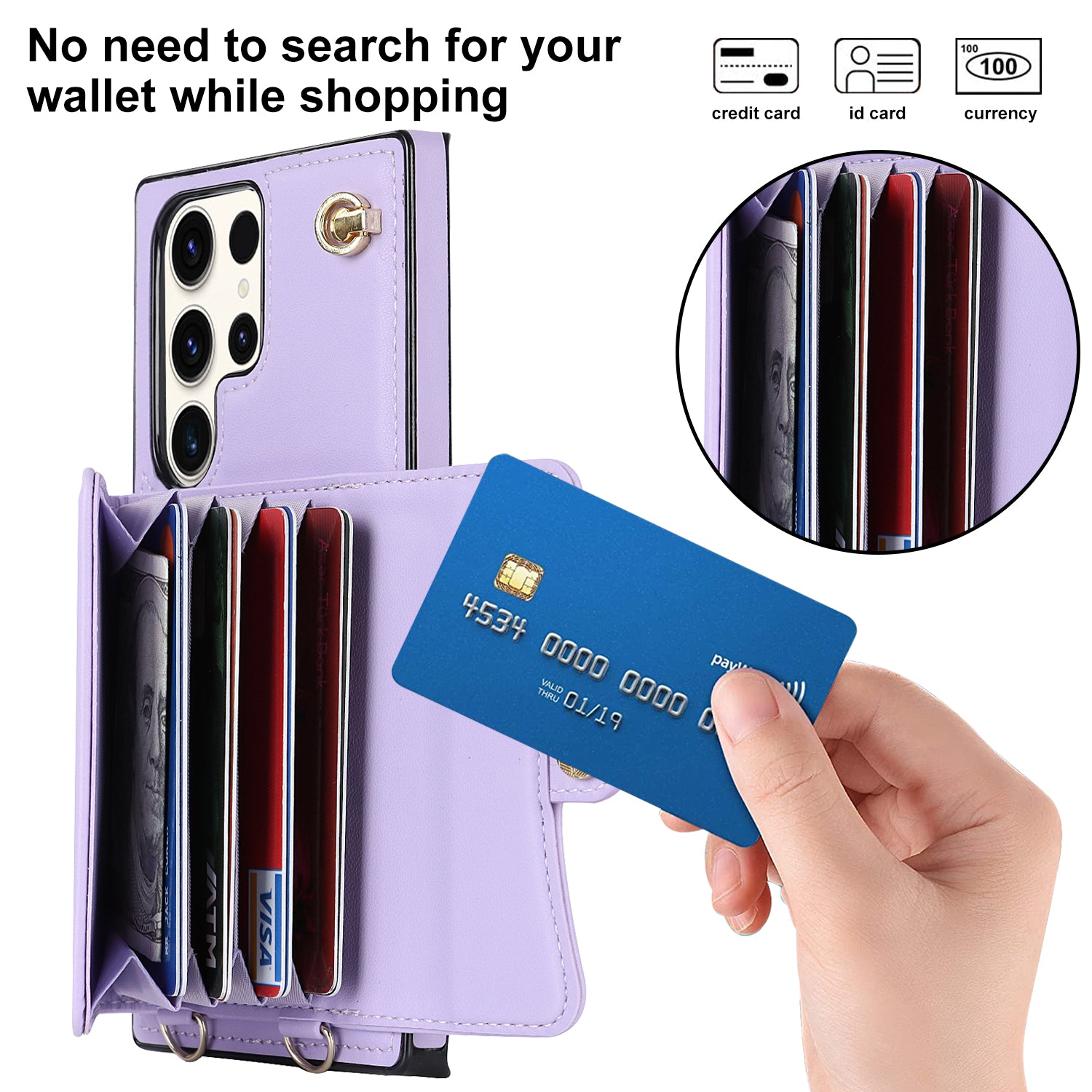 For Samsung Galaxy S23 Ultra RFID Blocking Card Slots Holder Phone Case Accordion Style Kickstand Shockproof Cover For Samsung Galaxy S23 Ultra RFID Blocking Card Slots Holder Phone Case Accordion Style Kickstand Shockproof Cover